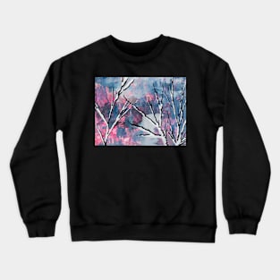 Trees in winter - abstract painting Crewneck Sweatshirt